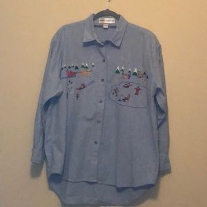 Casey Coleman Embroidered Chambray Button Down